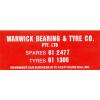 Original Sticker: &#034;Warwick Bearing &amp; Tyre Co.&#034;