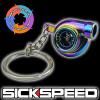 NEO CHROME METAL SPINNING TURBO BEARING KEYCHAIN KEY RING/CHAIN FOR CAR/TRUCK B