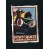 Vintage Poster Stamp Label HYATT QUIET AUTOMOBILE BEARINGS open top car
