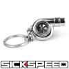 CHROME METAL SPINNING TURBO BEARING KEYCHAIN KEY RING/CHAIN FOR CAR/TRUCK/SUV E