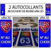 2 sticker car registration plate RESIN COAT OF ARMS BEARINGS BURGUNDY MODERN #5 small image