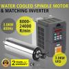 3KW WATER COOLED SPINDLE MOTOR 3KW VFD  FREQUENCY  COOLE MOTOR  DE BEARING #1 small image