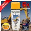 6x IRON GARD Spray Paint JCB YELLOW Excavator Digger Machine Bucket Attach Ton