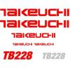 Decal Sticker set for: Takeuchi TB228  Mini Digger Pelle Bagger Excavator #3 small image