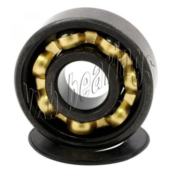 16 inline Skate Sealed Bearing Bronze Cage Black Ball Bearings Rolling #2 image
