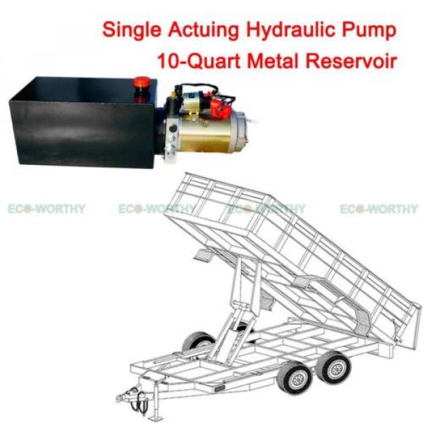 10qt Tank Dump Trailer Hydraulic Power Unit Pump Single Acting Control Lift #4 image