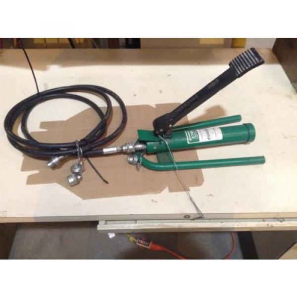 Greenlee 1725 Hydraulic Foot Pump With 10&#039; Hydraulic Hose #1 image