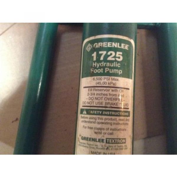 Greenlee 1725 Hydraulic Foot Pump With 10&#039; Hydraulic Hose #3 image