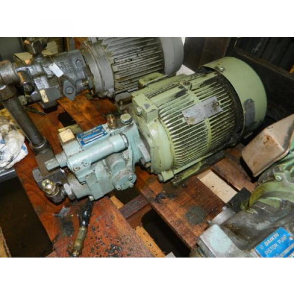 Daikin Hydraulic Piston Pump &amp; 3 HP AC Motor, V15A1R-85, Used, Warranty #3 image