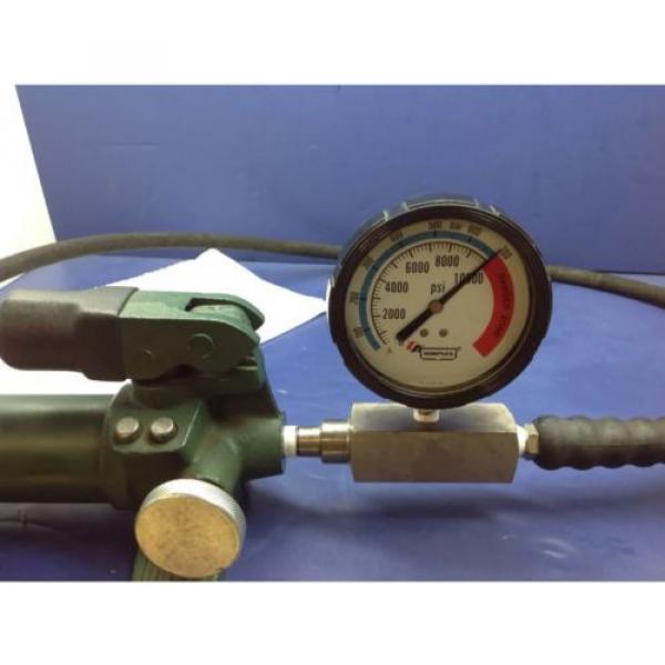 Simplex P22 2 Stage Hydraulic Pump w/ 6&#039; Enerpac Hose Gauge Gauge Adaptor NICE! #2 image