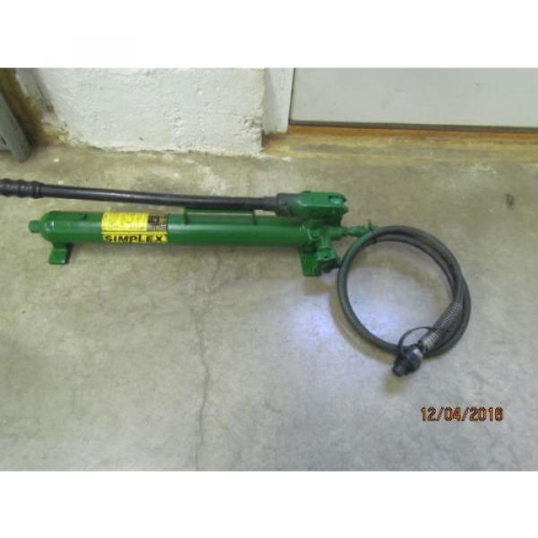 Simplex P-42 Hydraulic Hand Pump with 6&#039; hose and Coupler #1 image