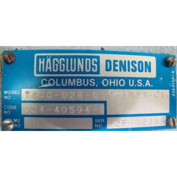 HAGGLUNDS DENISON T6CC-028-017-1R03-C100 HYDRAULIC VANE PUMP REBUILT #2 image
