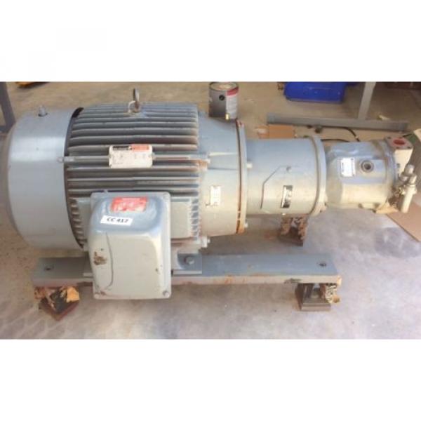 Rexroth Hydraulic Pump MDL AA10VS071 w Reliance 40 HP Motor DUTY MASTER 3 PH #1 image