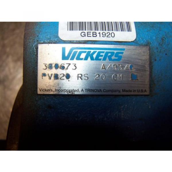 NEW VICKERS VARIABLE DISPLACEMENT HYDRAULIC AXIAL PISTON PUMP PVB20-RS-20-CM-11 #2 image