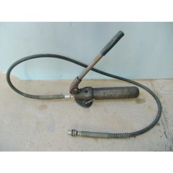 Vintage PORTER FERGUSON Hydraulic Hand Pump w/6&#039; Hi-Pres. hose + quick-connect #1 image