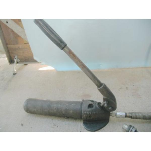 Vintage PORTER FERGUSON Hydraulic Hand Pump w/6&#039; Hi-Pres. hose + quick-connect #3 image