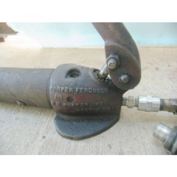 Vintage PORTER FERGUSON Hydraulic Hand Pump w/6&#039; Hi-Pres. hose + quick-connect #4 image