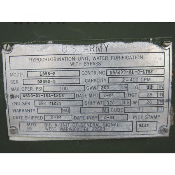 Hypochlorination Pump Unit. Model 1955-2 Capacity 2-400 GPM 100PSI #4 image