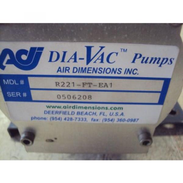 ADI DIA-VAC PUMP R221-FT-EA1 WITH GE MOTOR 5KC36PNB210JX HP 1/6  USED #5 image