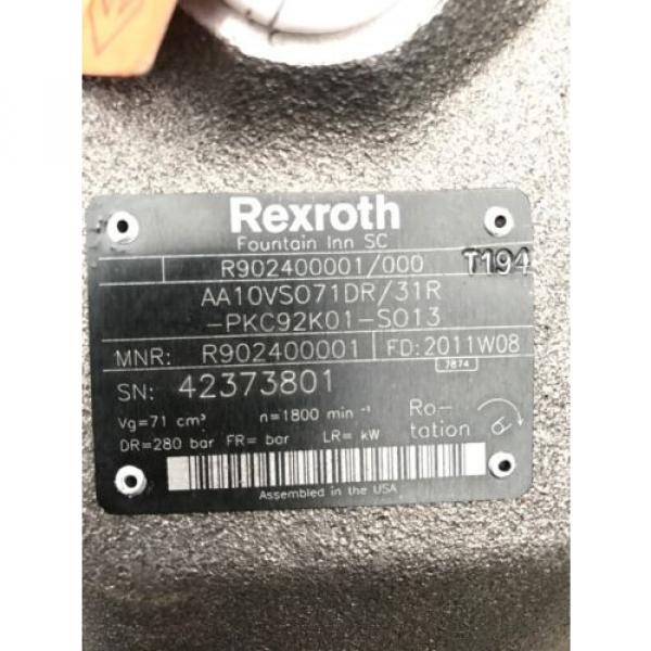 Genuine Rexroth New OEM AA10VSO71DR/31R-PKC92K01-SO13 R902400001 Hydraulic Pump #5 image