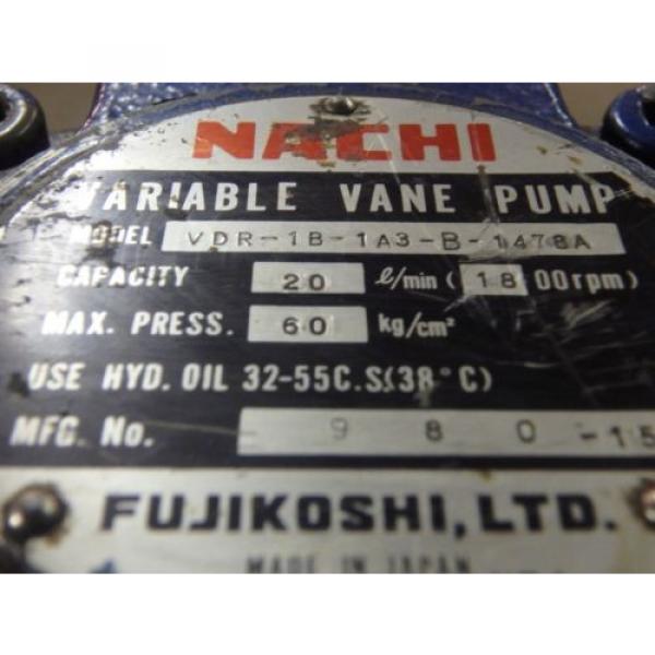 Nachi Variable Vane Pump Motor_VDR-1B-1A3-B-1478A_UVD-1A-A3-1.5-4-1498A_LTF70NR #2 image