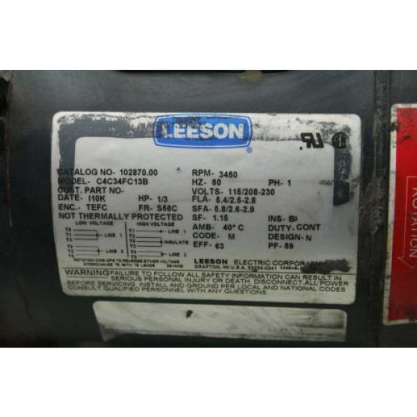 Leeson 1/3 HP C4C34FC13B Machine Coolant Pump 3/4&#034; NPT Discharge Port #4 image