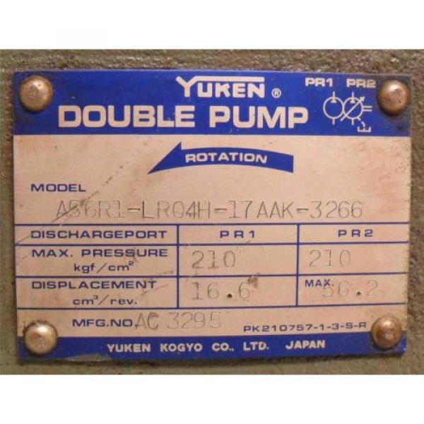 Yuken Double Pump  A56R1-LR04H-17AAK-3266  #322 #5 image
