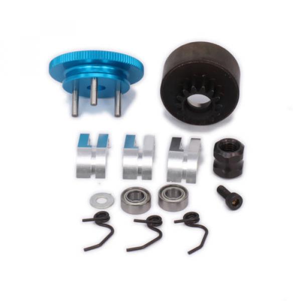 1 set blue Bell 14T Gear Flywheel Assembly Bearing Clutch Shoes For 1/8 RC Car #4 image