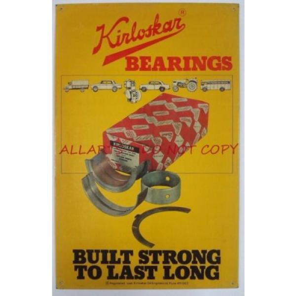 India Vintage Tin Sign KIRLOSKAR AUTOMOBILE BEARINGS 56174 #4 image