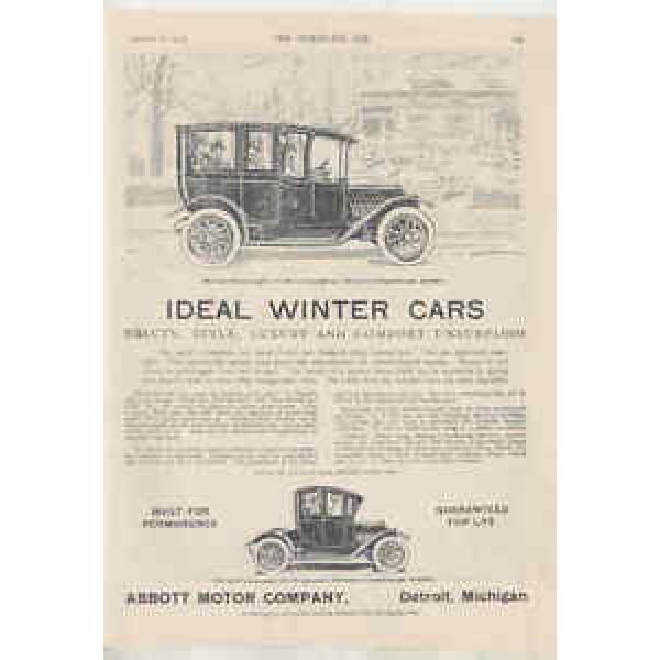 1913 Abbott Ideal Winter Cars Automobile Ad Schafer Ball Bearings ma0320 #5 image
