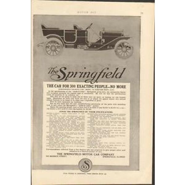 1910 Springfield Motor Car Springfield IL Auto Ad Timken Roller Bearing Co ma999 #5 image