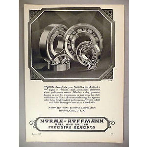 Norma-Hoffmann Car Ball &amp; Roller Bearing PRINT AD - 1929 ~~ bearings #5 image