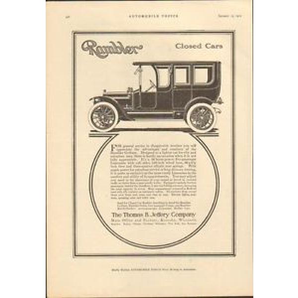 1912 Rambler Closed Car Kenosha WI Auto Ad FS Ball Bearings ma9472 #5 image