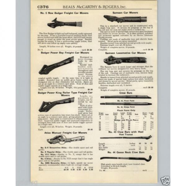 1940 PAPER AD Rowell Rocker Railroad Bearing Car Mover New Badger Samson Atlas #4 image