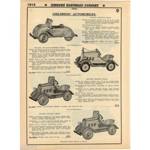 1935 ADVERT Westminster Pedal Car Police Patrol Airflow Fire Roller Bearing #5 image