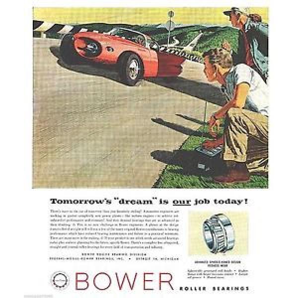 1957 Detroit Automobile Racing Track Bower Roller Bearings Print Ad 10.5&#034; x 13&#034; #5 image