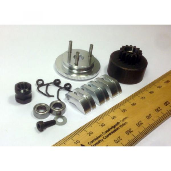 Clutch &amp; Flywheel kit for .21 1/8 RC Nitro Buggy/Car 14T Alloy Shoes/Bearings #3 image