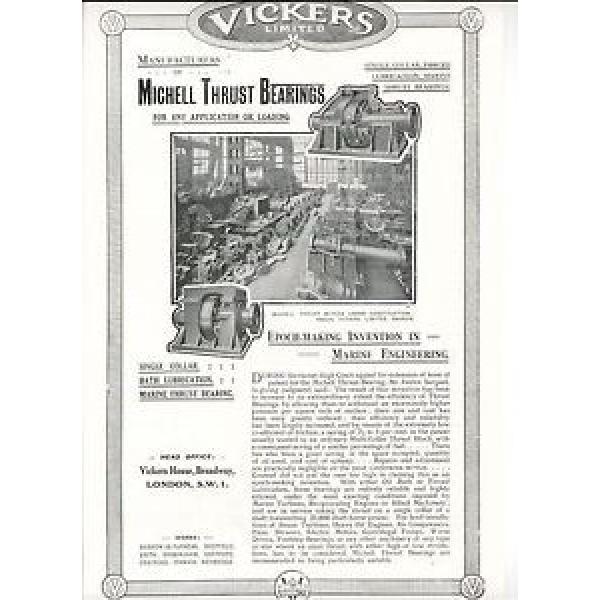 Vickers Barrow Michell Marine Ship Thrust Bearings 1919 Vintage Advert #5 image
