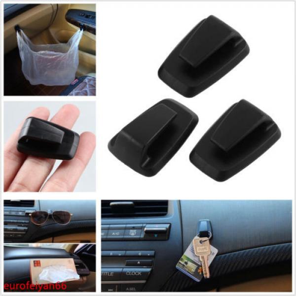 3 x Mini Portable Black Car Truck Small Items Hanger Hook Clip Load-Bearing 250g #1 image