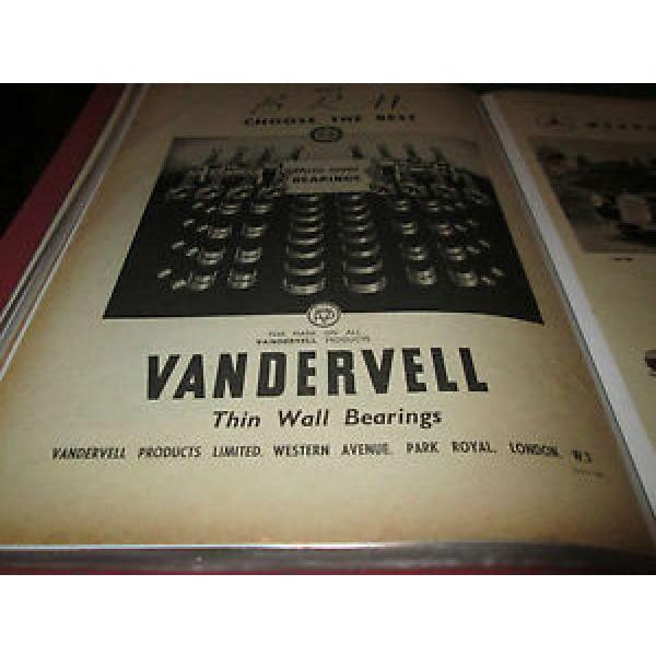 (P) VANDERVELL THIN WALL BEARINGS ADVERT 17TH FEBRUARY 1950 #5 image