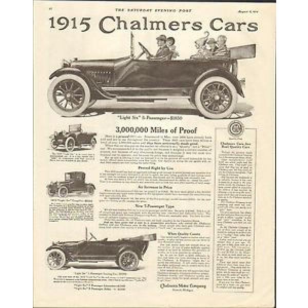 1915 Chalmers 6 Detroit MI Auto Ad Timken Roller Bearing Co mc1074 #5 image