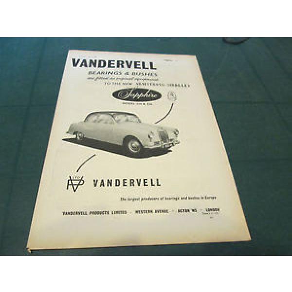 (#)  VINTAGE MOTORING ADVERT VANDERVELL BEARINGS 26TH OCTOBER 1955 #5 image