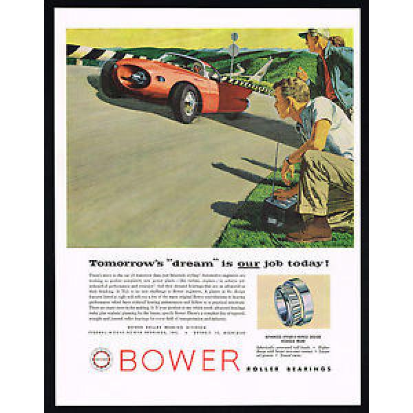 1957 Futuristic Turbine Engine Car Art Vintage Bower Roller Bearings Print Ad #5 image