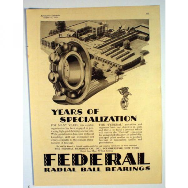 Vintage 1929 Federal Radial Ball Bearings or Morse Genuine Silent Chains Ad #4 image