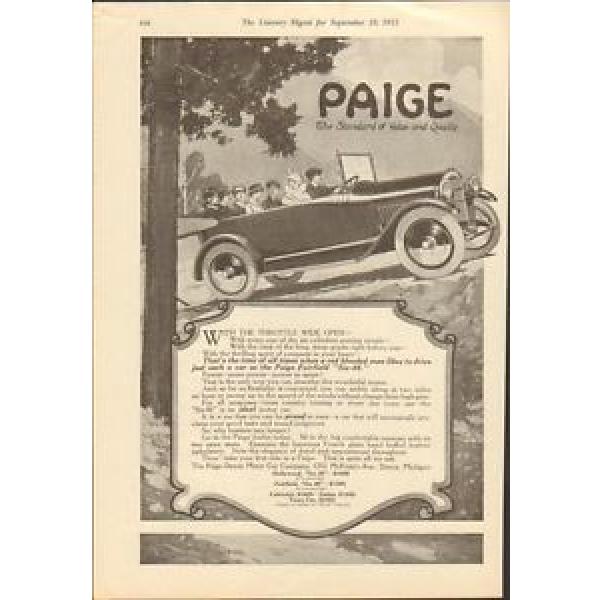 1915 Paige Model Fairfield Detroit MI Auto Ad New Departure Ball Bearings ma8849 #5 image