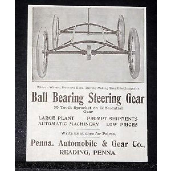 1900 OLD MAGAZINE PRINT AD, PENNA. AUTOMOBILE CO, BALL BEARING STEERING GEAR! #5 image