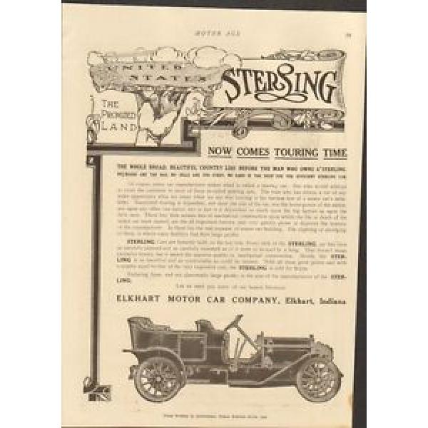 1910 Sterling Motor Car Elkhart IN Auto Ad Timken Roller Bearing Co mc0134 #5 image