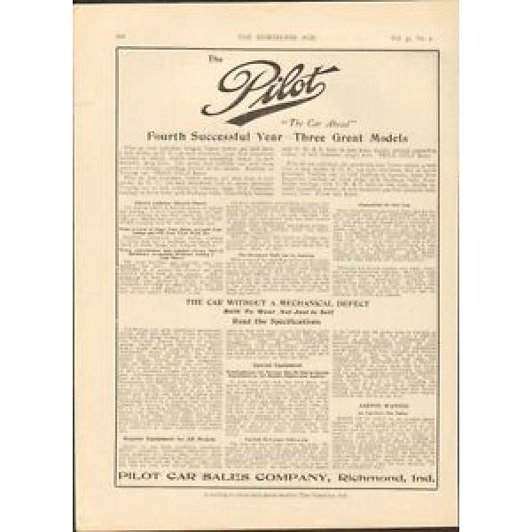 1913 Pilot 40 Richmond IN Automobile Magazine Ad Schafer Ball Bearings ma9142 #5 image