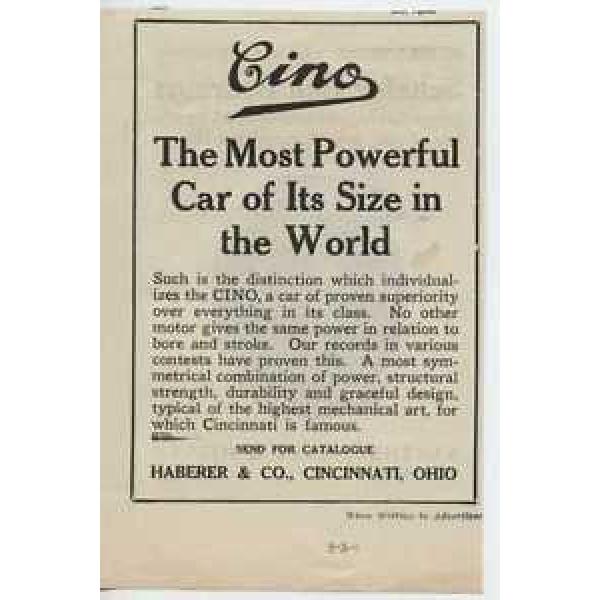 1912 Cino Automobile Cincinnati OH Auto Ad Schafer Ball Bearings ma5628 #5 image