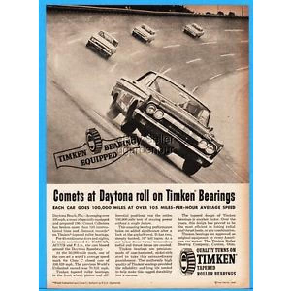 1963 Mercury Comet At Daytona Racing NASCAR Race Timken Bearings Print Ad #5 image